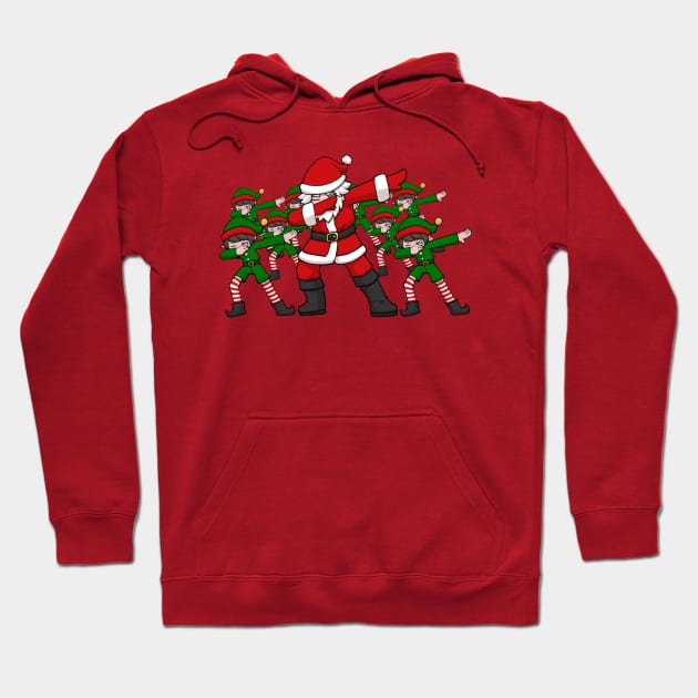 Anime Dabbing Santa with Elves Hoodie by TonTomDesignz